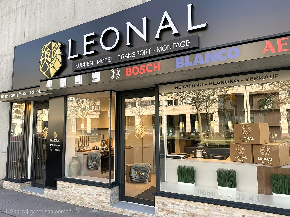 Moderne Küche in Wien mit heller Front